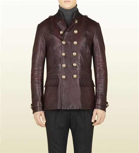 gucci red leather coat|Gucci jacket without hoodie.